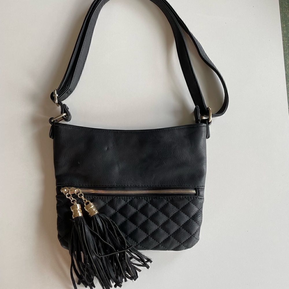 Pre-Loved Imoshion Womens Faux Leather Black Hobo Purse
